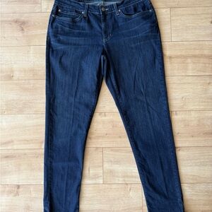 Eileen Fisher Organic Cotton Straight Leg Jeans Dark Wash Womens Size 12